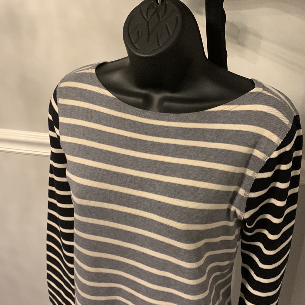 J. Crew Striped Micro Waffle Boatneck Tee Size S